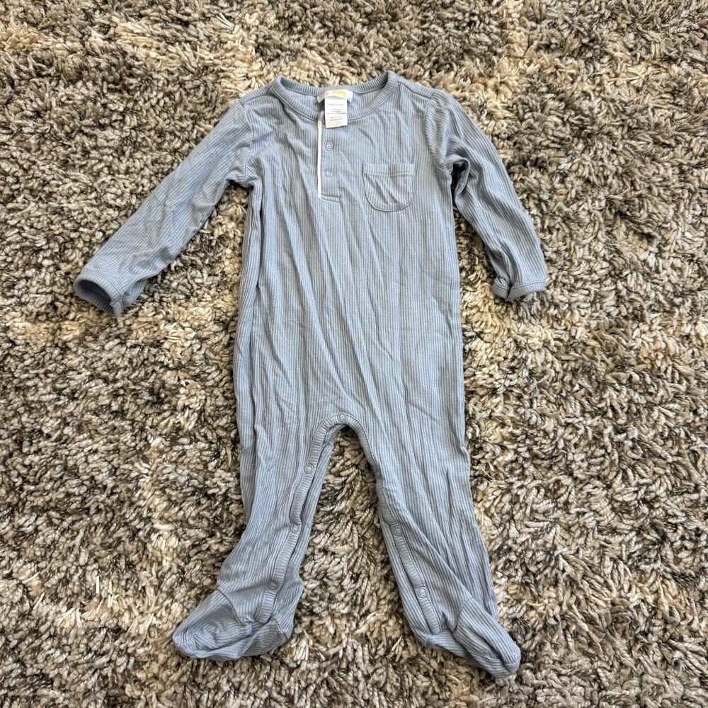 Bloomies Baby 6-9 Months Bamboo Ribbed Romper Jumpsuit Footie Outfit Boy Girl
